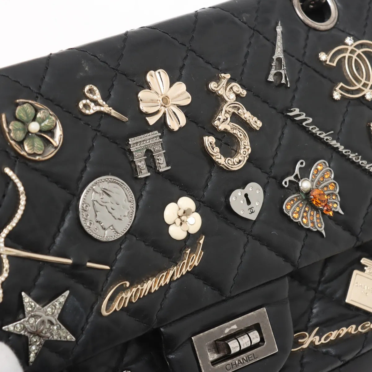 Pre-Owned Chanel 2011/2012 Lucky Charms Reissue 225 Double Flap Bag by Karl Lagerfeld