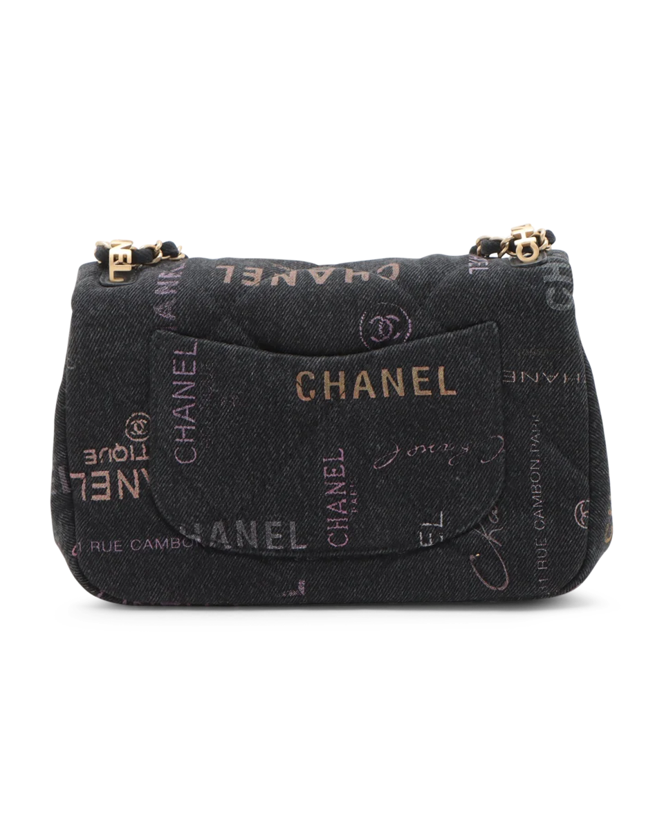 Pre-Owned Chanel Quilted Mini Denim Mood Rectangular Flap