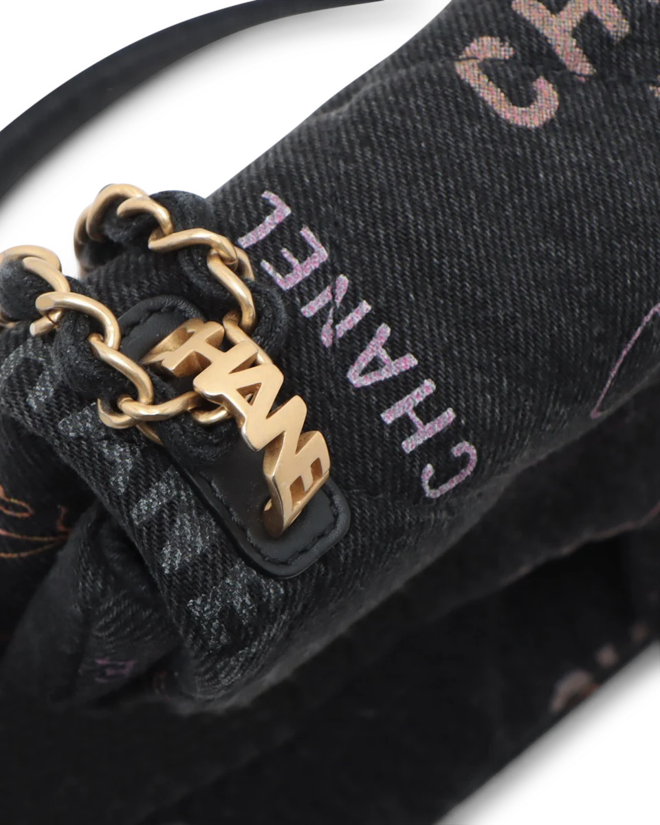 Pre-Owned Chanel Quilted Mini Denim Mood Rectangular Flap