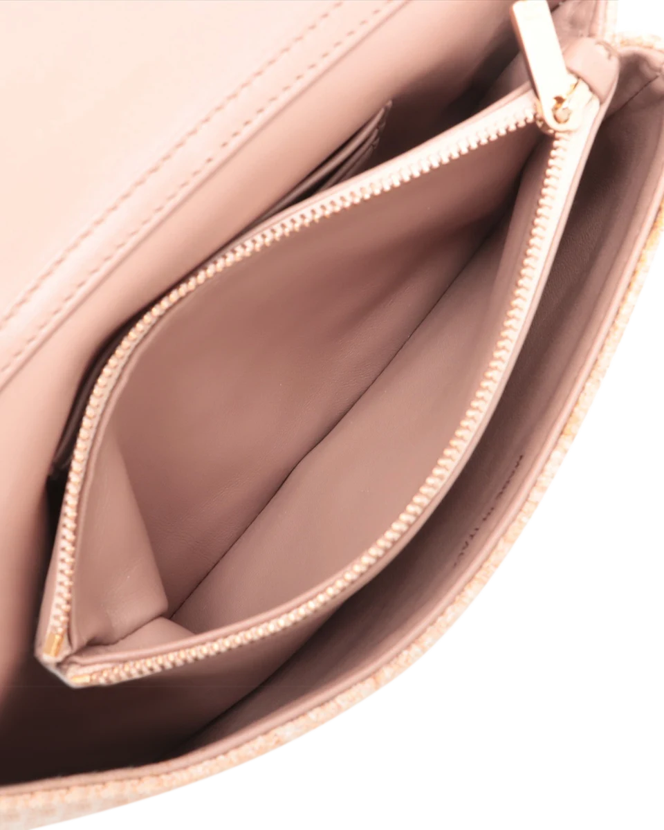Pre-Owned Christian Dior Linen Macrocannage Flap
