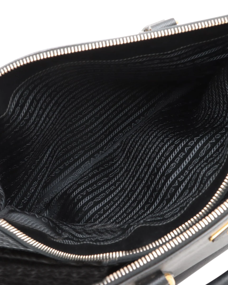 Pre-Owned Prada Luxe Saffiano Double Zip Galleria