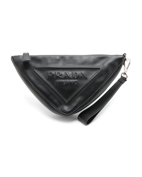 Pre-Owned Prada Logo Embossed Triangle Wristlet – REKLAIM