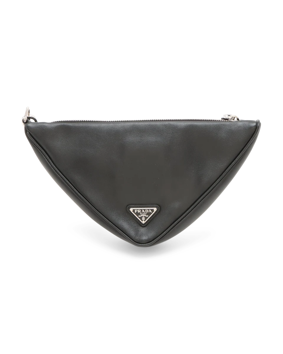 Pre-Owned Prada Logo Embossed Triangle Wristlet