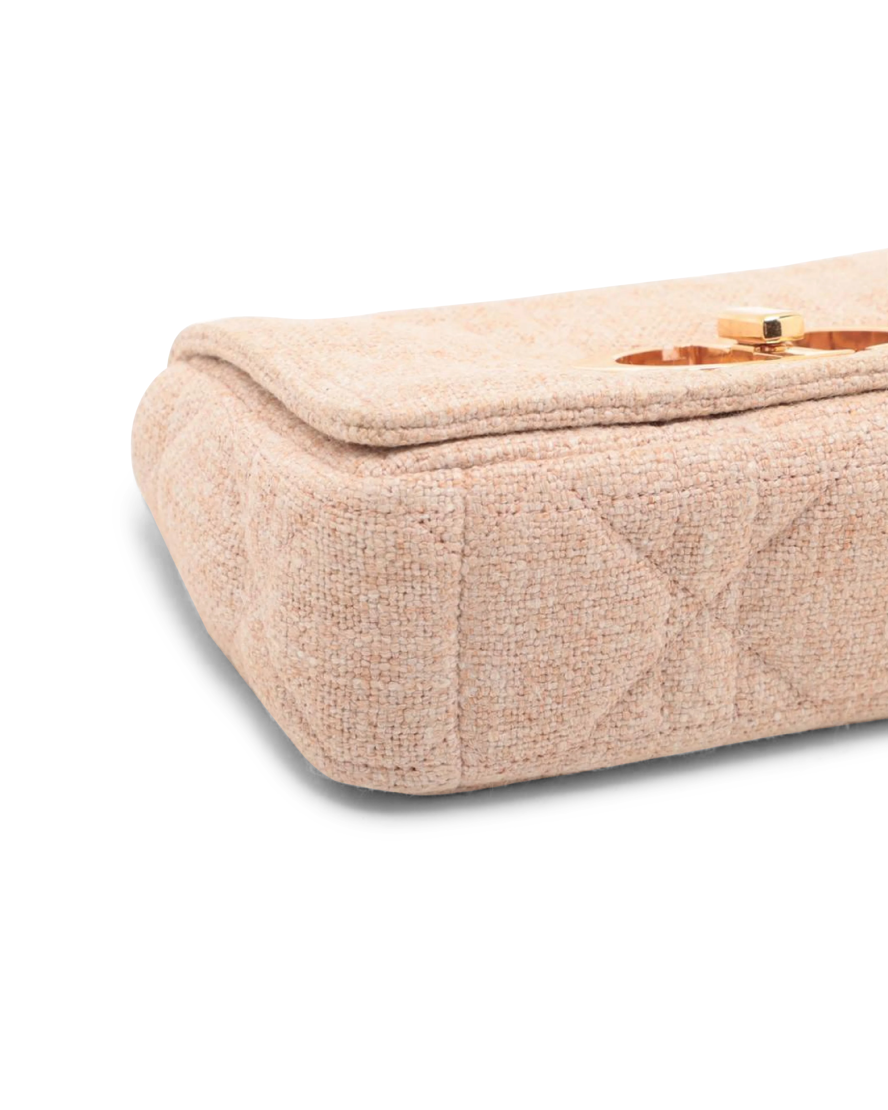 Pre-Owned Christian Dior Linen Macrocannage Small Caro