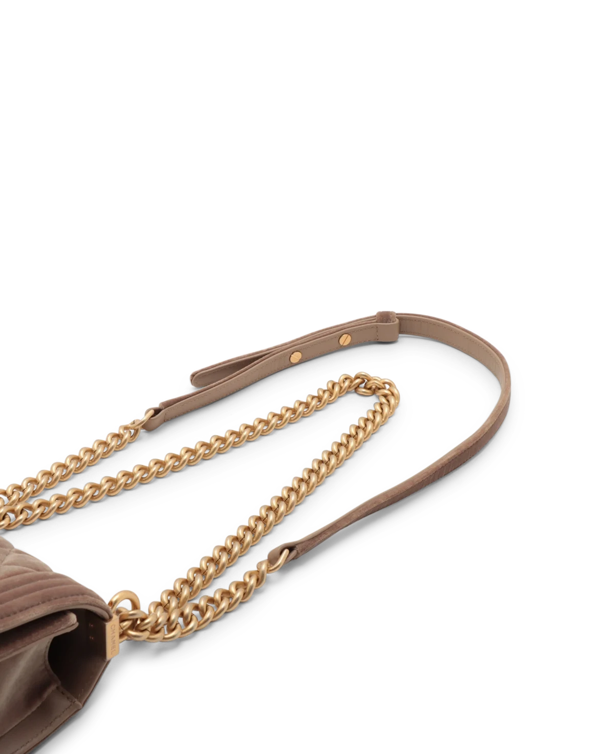 Pre-Owned Chanel Velvet Quilted Small Boy Messenger Bag