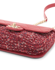 Pre-Owned Chanel Tweed Chain Handle CC Flap Bag