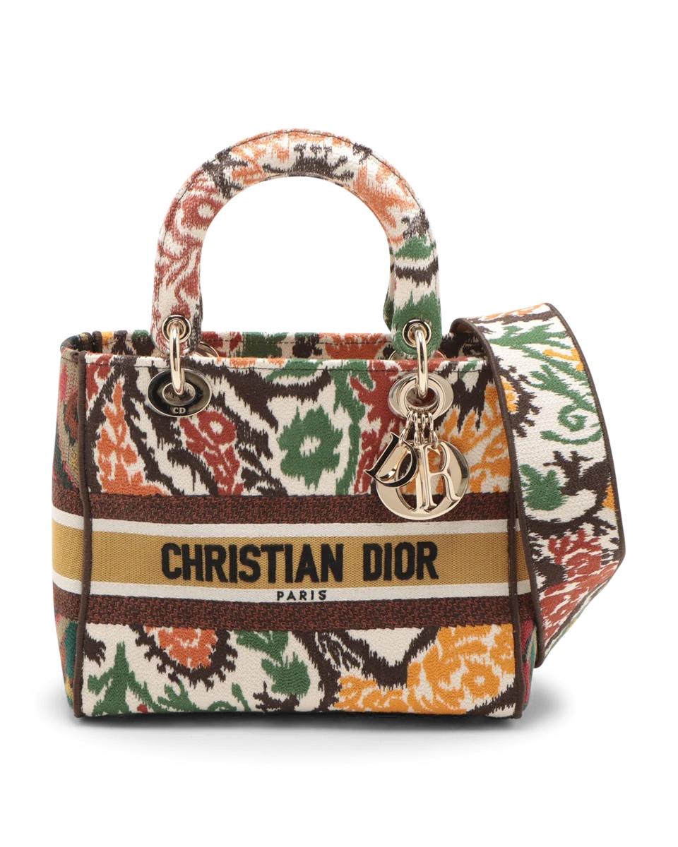 Pre-Owned Christian Dior Small Embroidered Paisley Lady Dior