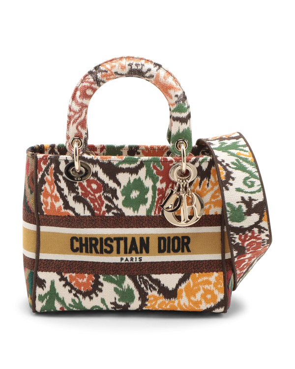Pre-Owned Christian Dior Small Embroidered Paisley Lady Dior