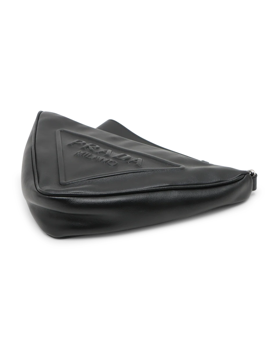 Pre-Owned Prada Logo Embossed Triangle Wristlet