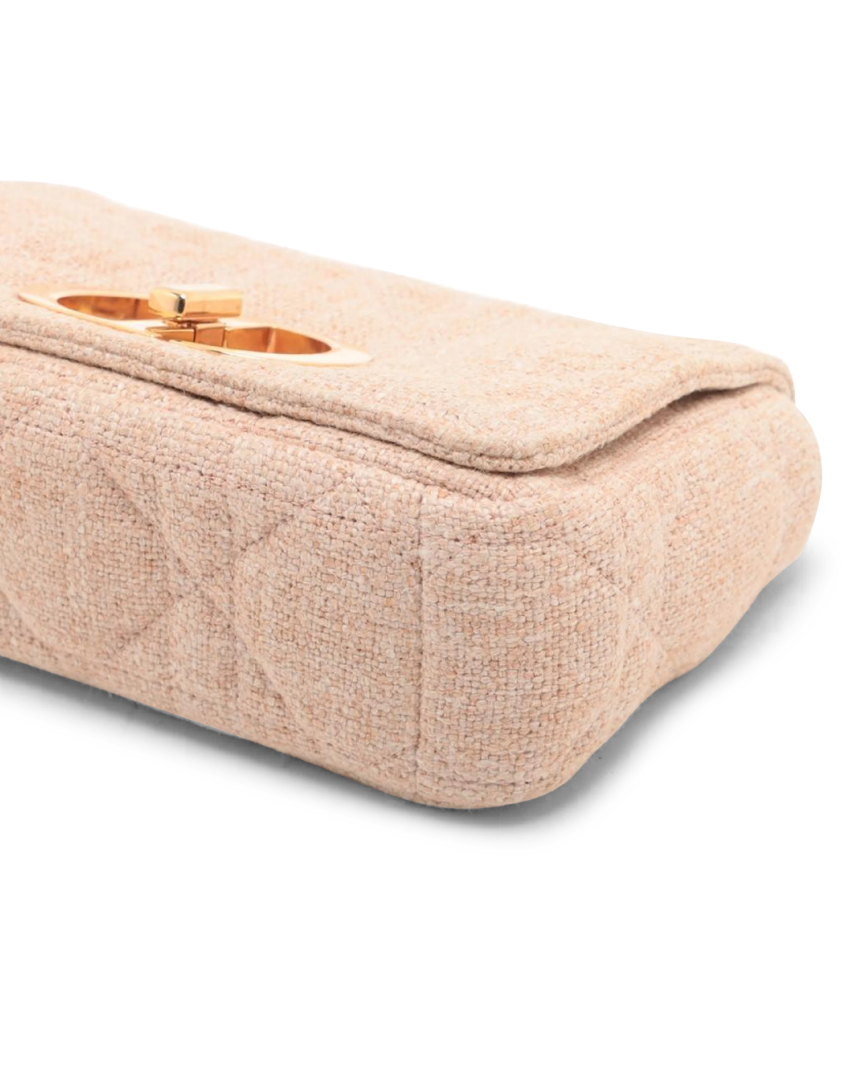 Pre-Owned Christian Dior Linen Macrocannage Small Caro