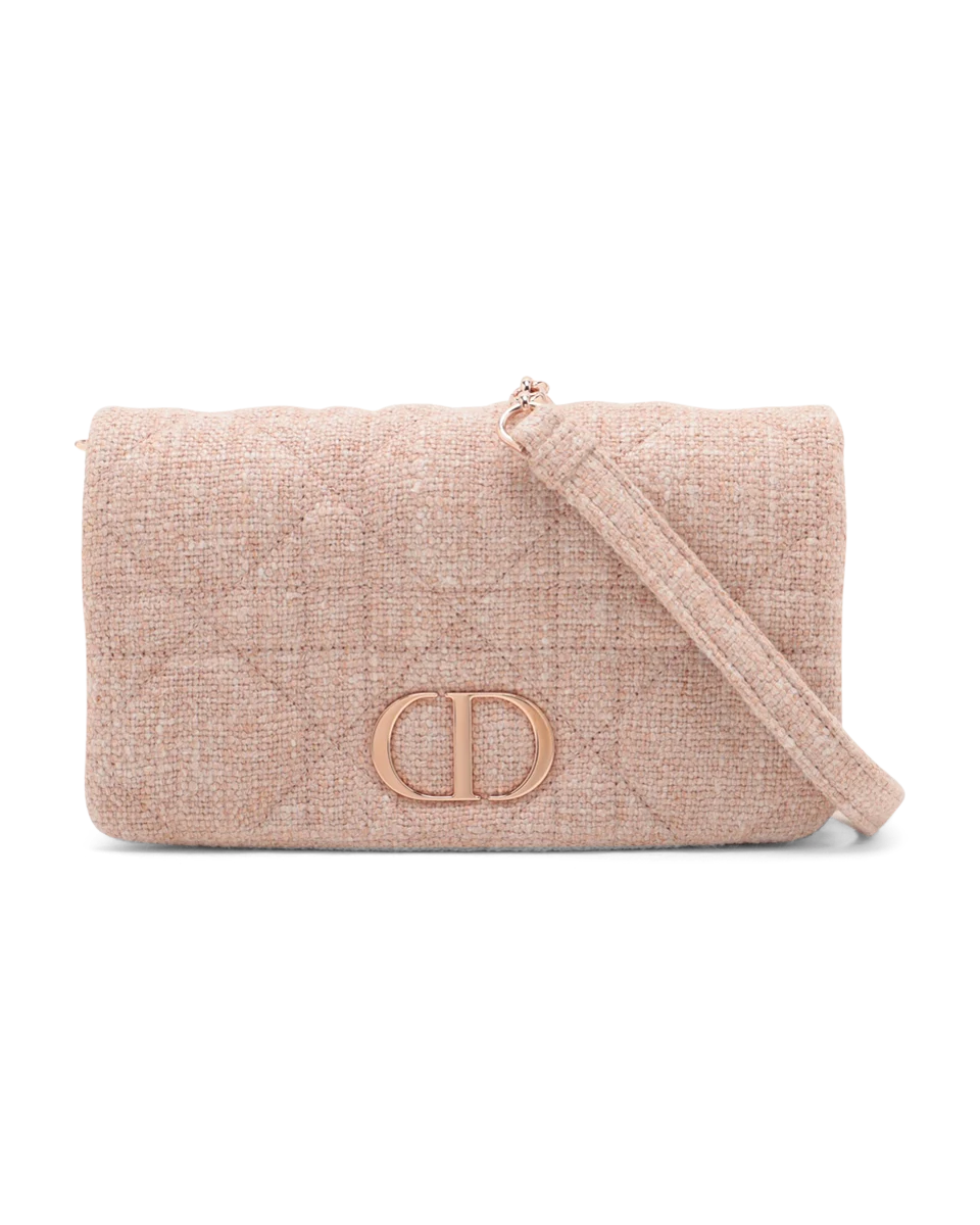 Pre-Owned Christian Dior Linen Macrocannage Flap