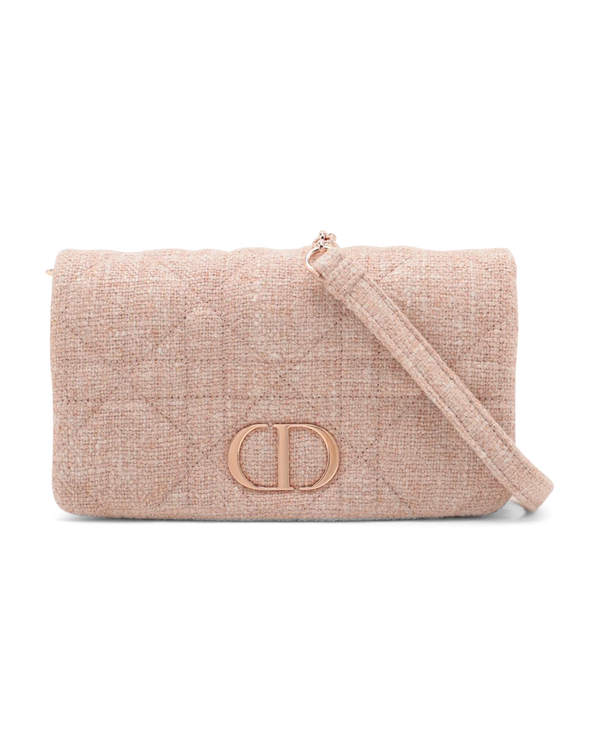 Pre-Owned Christian Dior Linen Macrocannage Flap