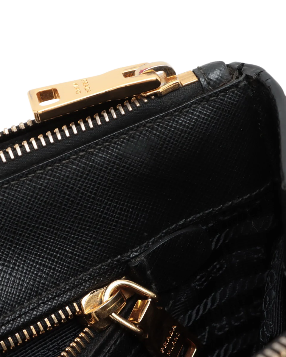 Pre-Owned Prada Luxe Saffiano Double Zip Galleria