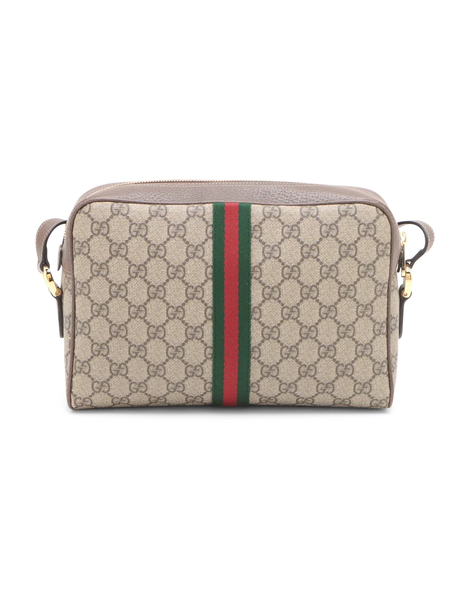 Pre-Owned Gucci GG Supreme Monogram Web Small Ophidia Shoulder Bag