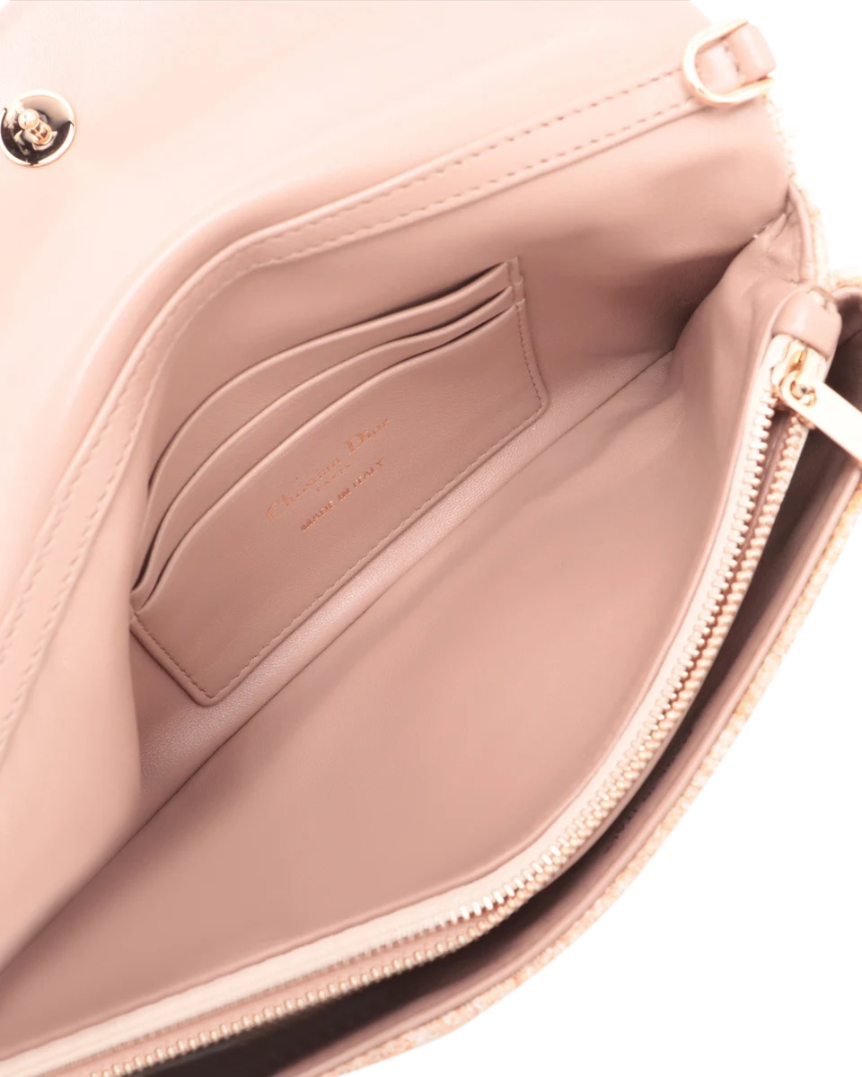 Pre-Owned Christian Dior Linen Macrocannage Flap