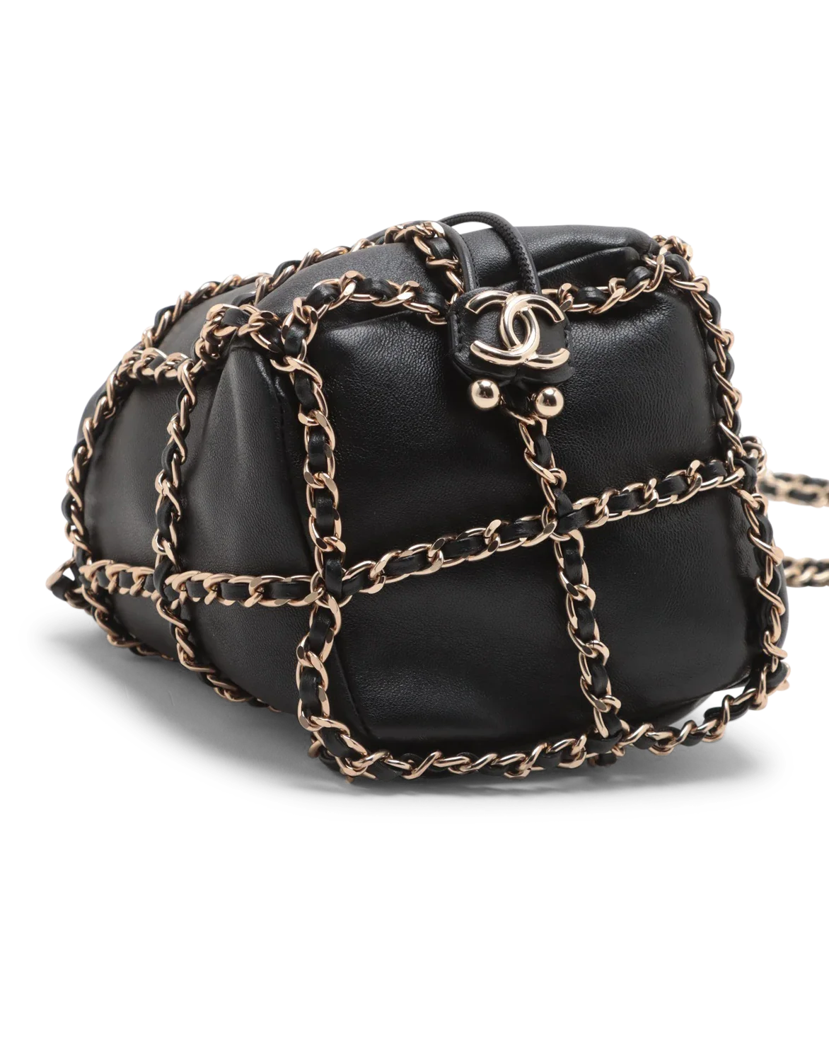 Pre-Owned Chanel Frame Chain Bucket Bag