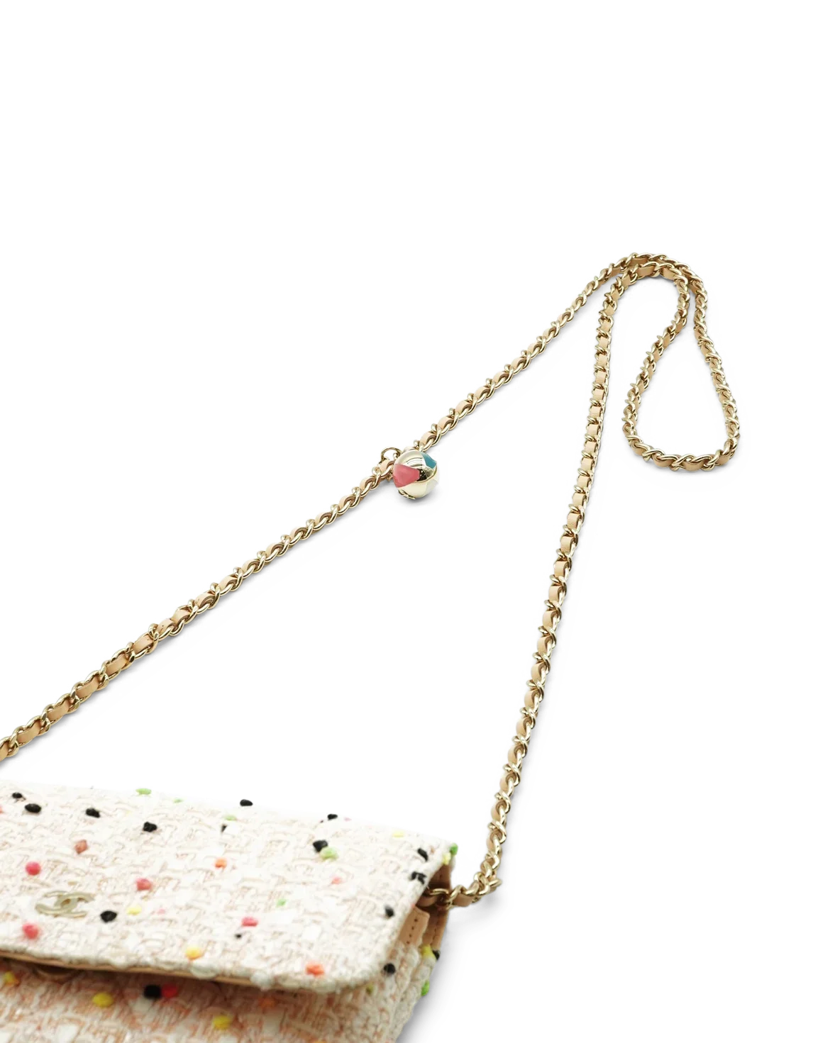 Pre-Owned Chanel By The Sea Tweed Wallet-on-Chain