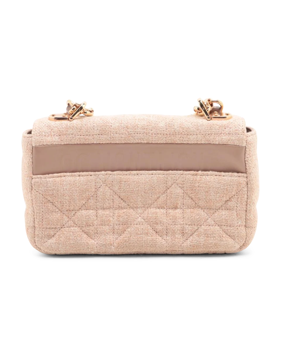 Pre-Owned Christian Dior Linen Macrocannage Small Caro