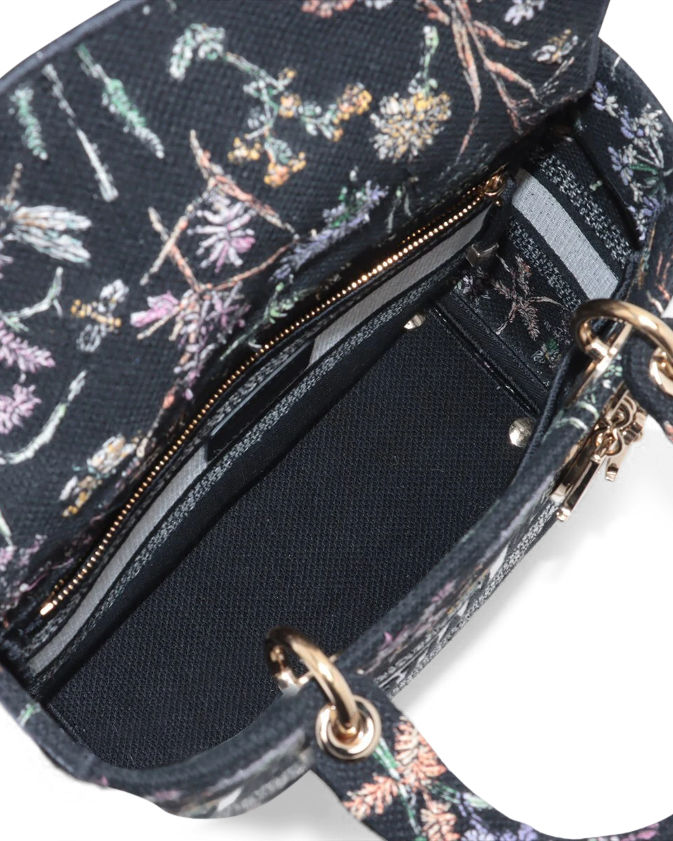 Pre-Owned Christian Dior Medium Embroidered Herbarium Lady D-Lite