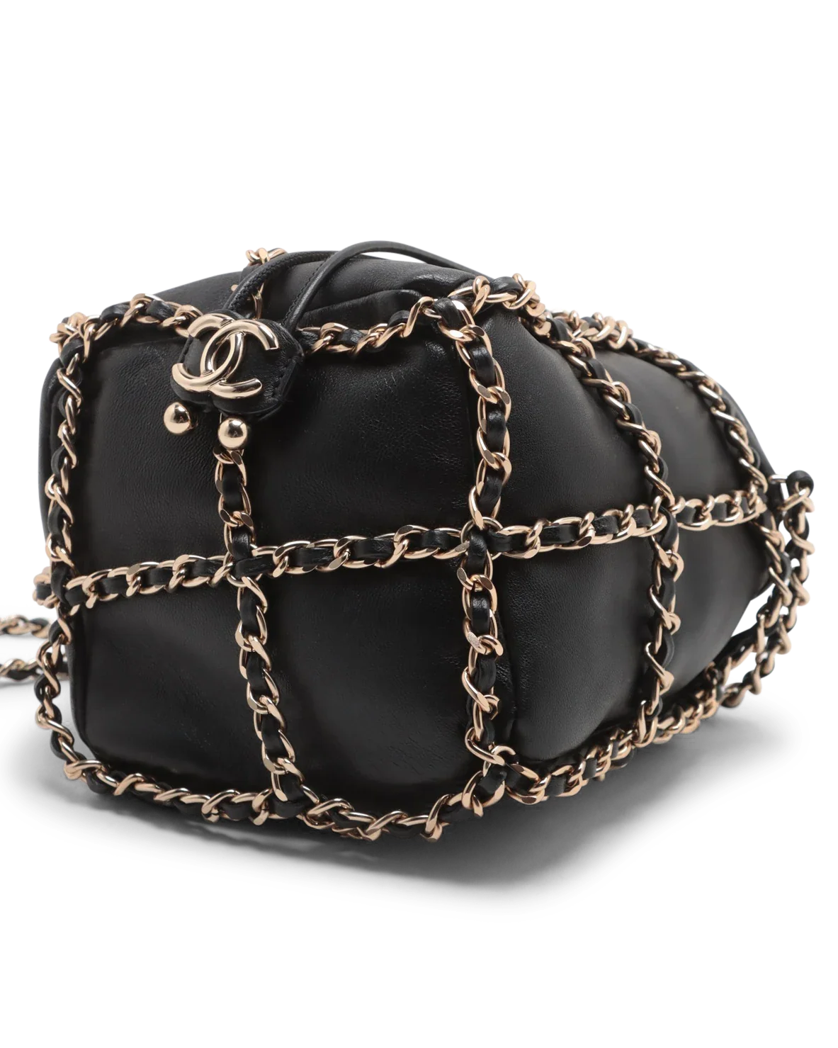 Pre-Owned Chanel Frame Chain Bucket Bag