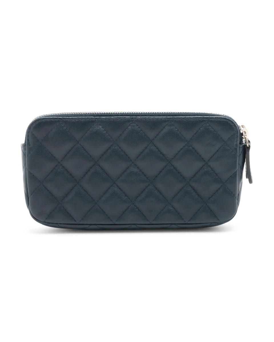Pre-Owned Chanel Double Zip Clutch with Chain