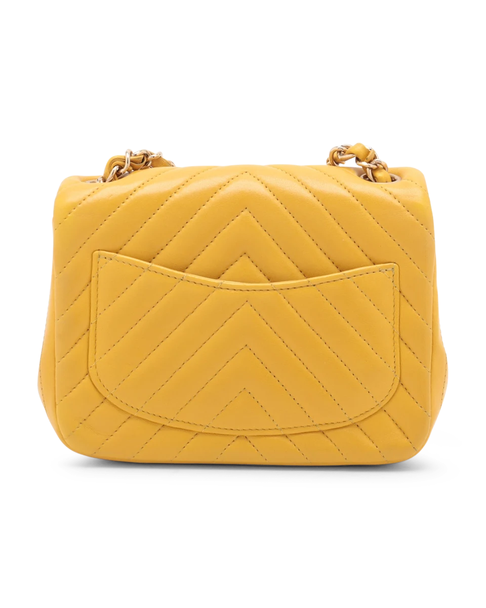 Pre-Owned Chanel Chevron Quilted Mini Square Flap Bag