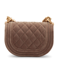 Pre-Owned Chanel Velvet Quilted Small Boy Messenger Bag