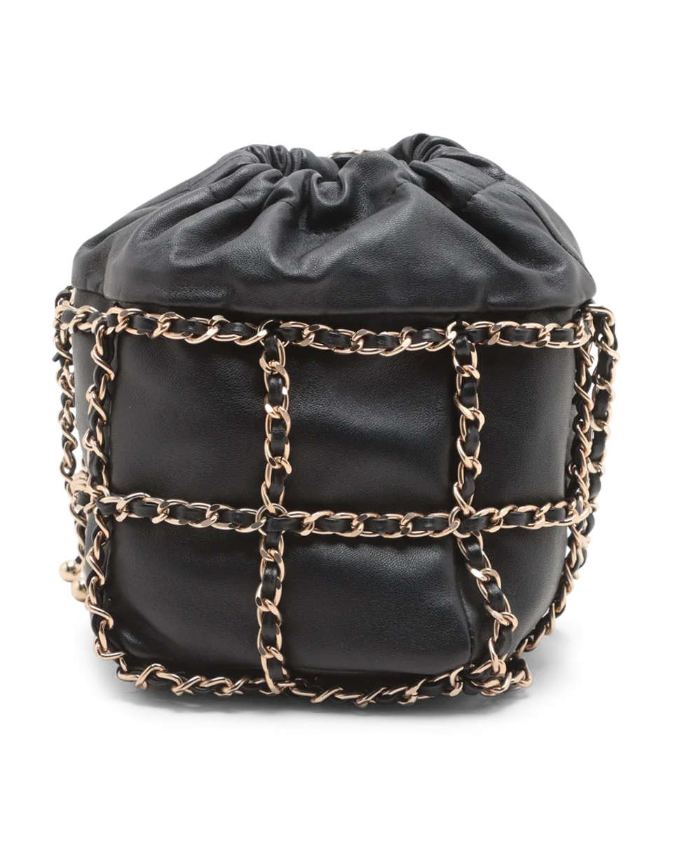 Pre-Owned Chanel Frame Chain Bucket Bag