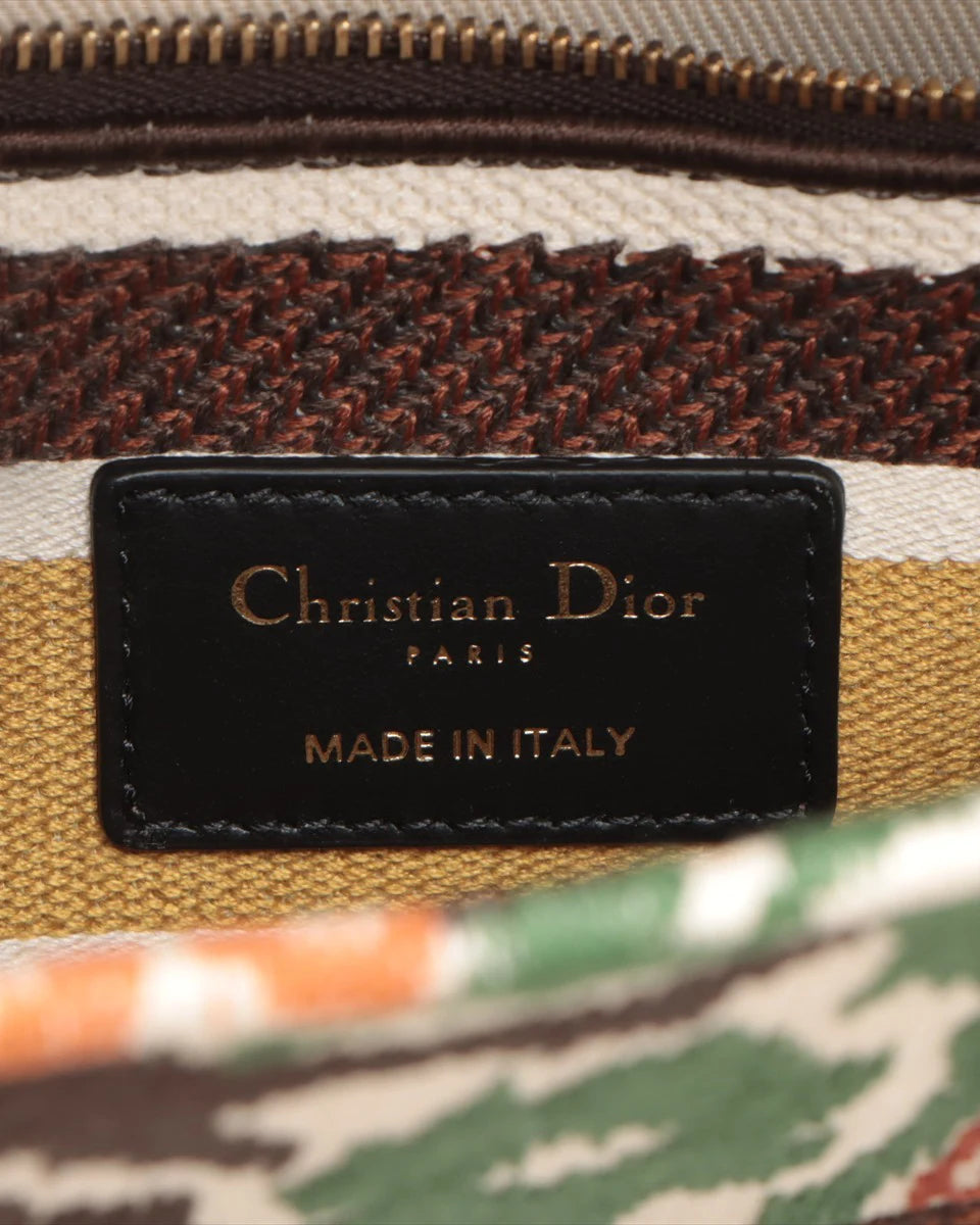 Pre-Owned Christian Dior Small Embroidered Paisley Lady Dior