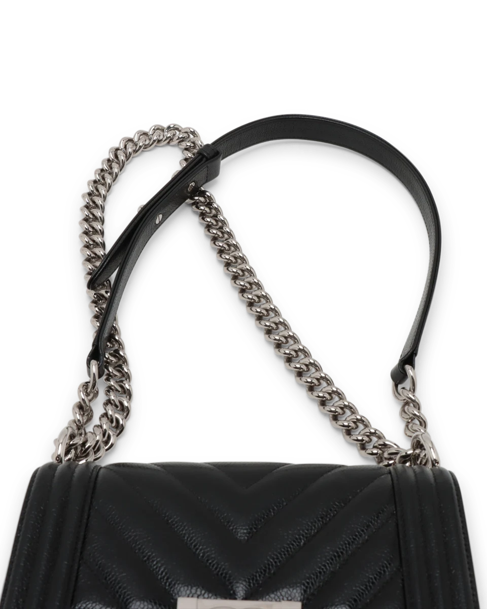 Pre-Owned Chanel Chevron Quilted Small Boy