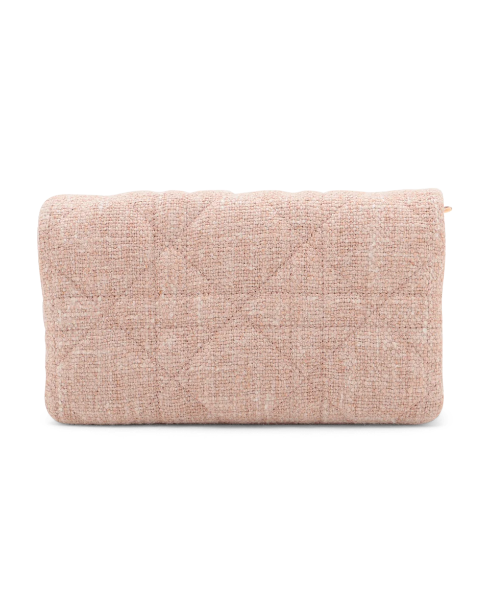 Pre-Owned Christian Dior Linen Macrocannage Flap