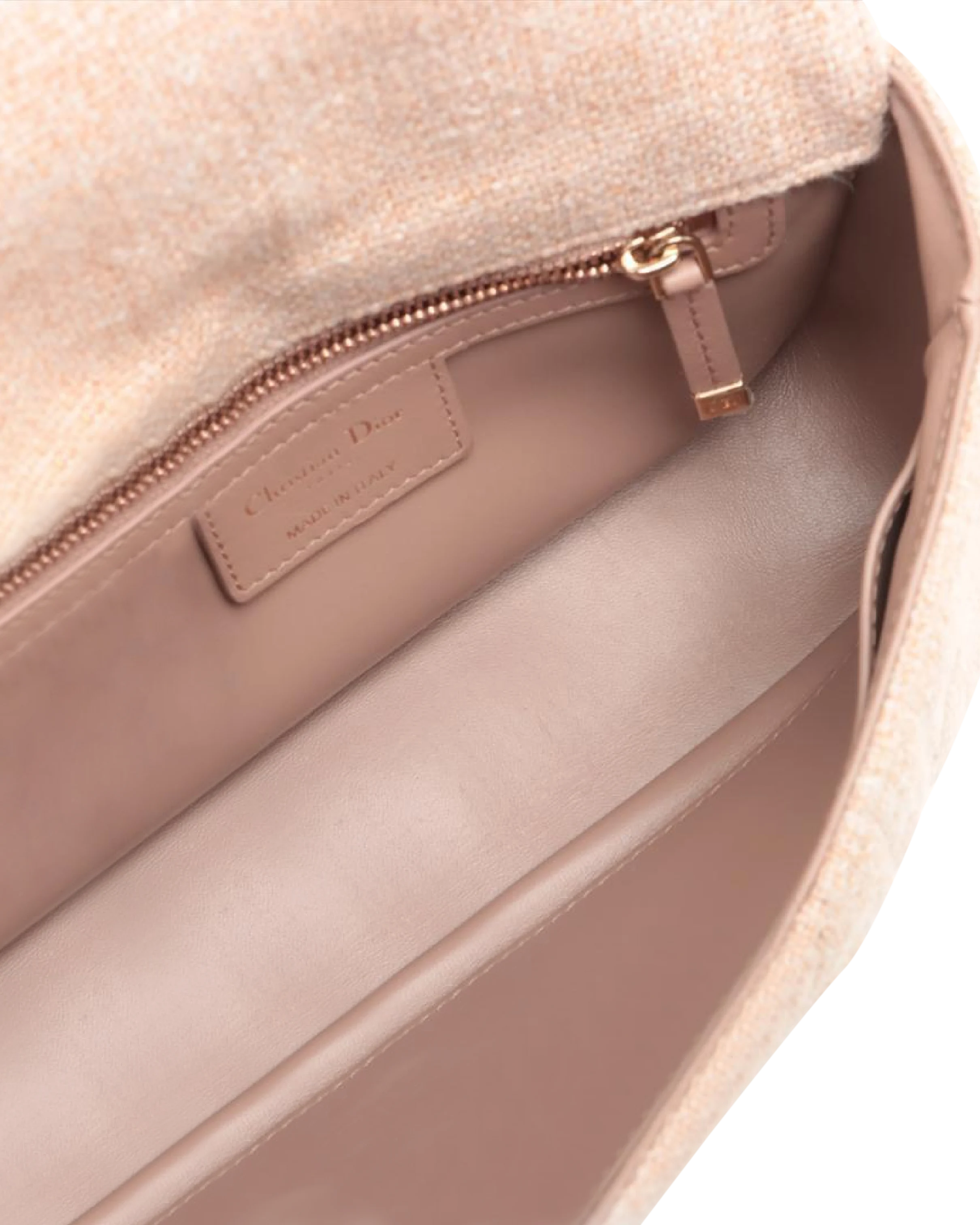 Pre-Owned Christian Dior Linen Macrocannage Small Caro