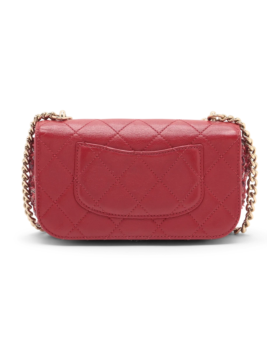 Pre-Owned Chanel Tweed Chain Handle CC Flap Bag