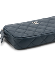 Pre-Owned Chanel Double Zip Clutch with Chain